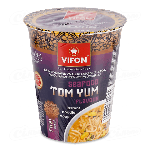 Суп Vifon Tom Yum з локшиною смак морепродуктів, 67г