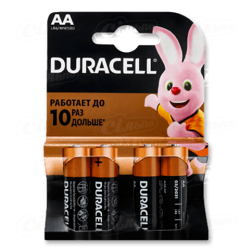Батарейки Duracell АА лужні 4шт