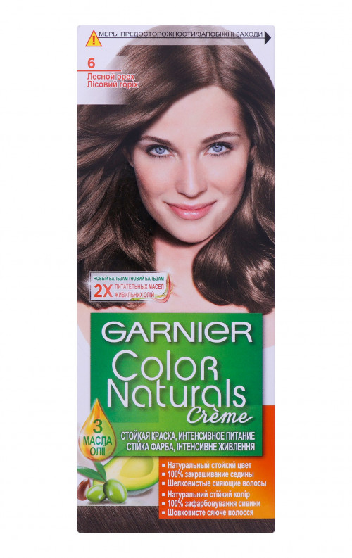 Фарба для волосся Garnier Color Naturals Creme з 3-ма оліями №6Лісовий горіх