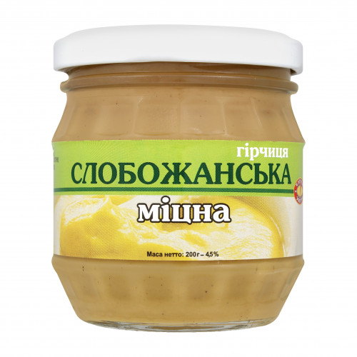 Гірчиця міцна Слобожанська Чугуев продукт c/б 200г