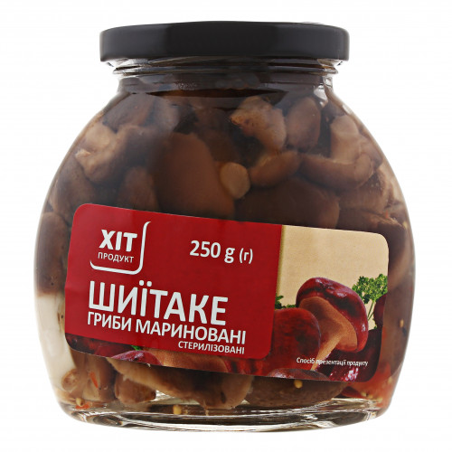 Гриби мариновані стерилізовані Шиїтаке Хіт продукт с/б 250г
