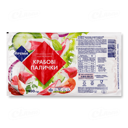 Палички крабові «Премія»® продукт з сурімі заморожені, 250г