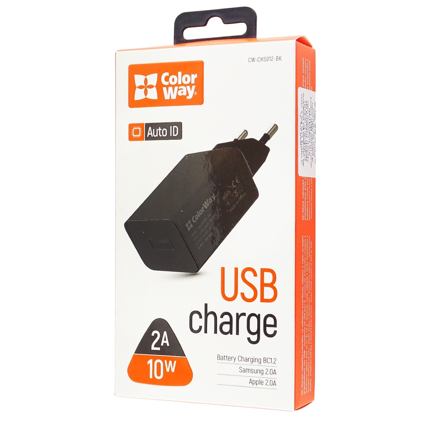 Зарядний пристрій ColorWay мережевий 2USB AUTOID 2.1A 10W чорний